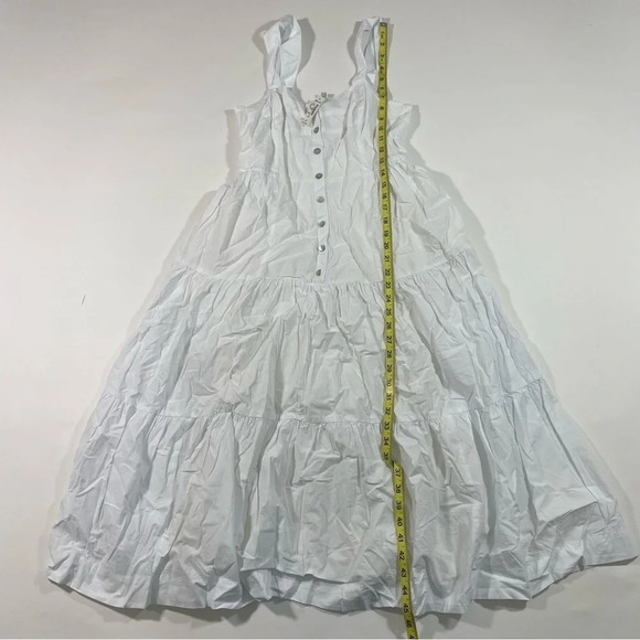 New Madewell Button Front Tiered Midi Dress White Size 4 - Picture 8 of 11